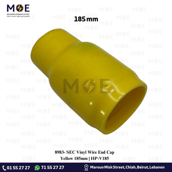 SEC Vinyl Wire End Cap Yellow 185mm | HP-V185