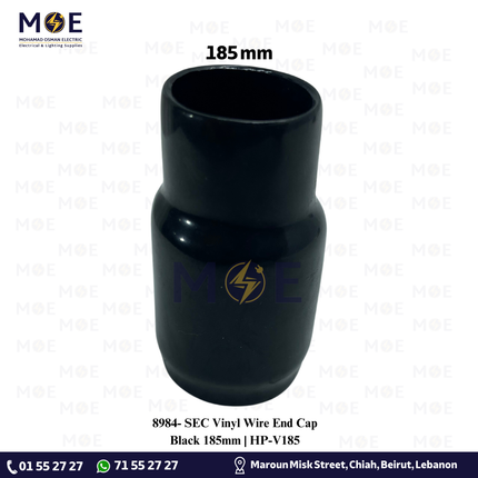 SEC Vinyl Wire End Cap Black 185mm | HP-V185