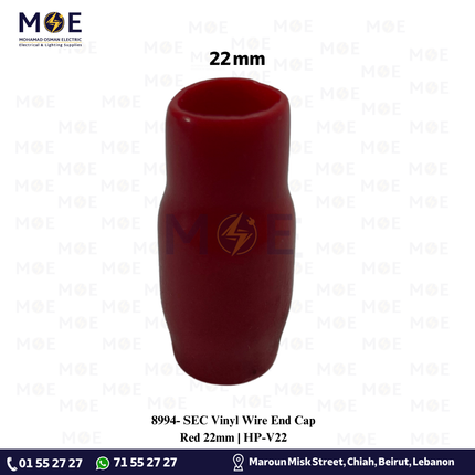 SEC Vinyl Wire End Cap Red 22mm | HP-V22