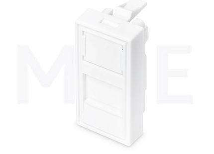 European Netconnect (e-net) Keystone Face Plate 1-port shutter with transparent label field for Cable Trunk | Cover for Cat6 RJ45 Network Keystone Jack | 1module