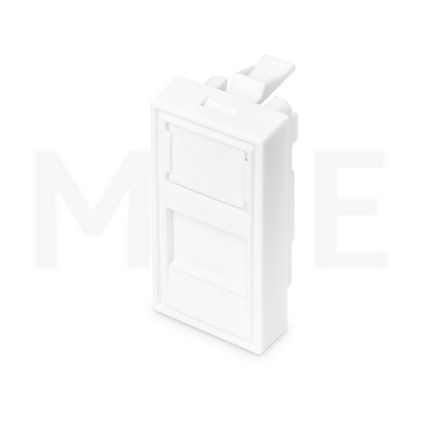 European Netconnect (e-net) Keystone Face Plate 1-port shutter with transparent label field for Cable Trunk | Cover for Cat6 RJ45 Network Keystone Jack | 1module