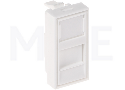 European Netconnect (e-net) Keystone Face Plate 1-port shutter with transparent label field for Cable Trunk | Cover for Cat6 RJ45 Network Keystone Jack | 1module