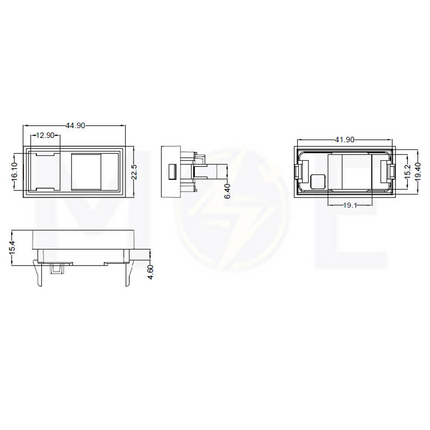 European Netconnect (e-net) Keystone Face Plate 1-port shutter with transparent label field for Cable Trunk | Cover for Cat6 RJ45 Network Keystone Jack | 1module