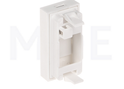 European Netconnect (e-net) Keystone Face Plate 1-port shutter with transparent label field for Cable Trunk | Cover for Cat6 RJ45 Network Keystone Jack | 1module