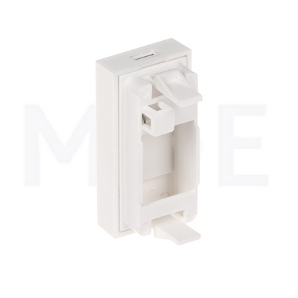 European Netconnect (e-net) Keystone Face Plate 1-port shutter with transparent label field for Cable Trunk | Cover for Cat6 RJ45 Network Keystone Jack | 1module