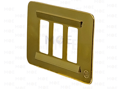 Abbas/ Idea Elegance Cover For Vimar 8000 Cover Plate Gold Reflex 3module | Elg-8321 | غطا بلاك بلاستيك ذهبي لميع