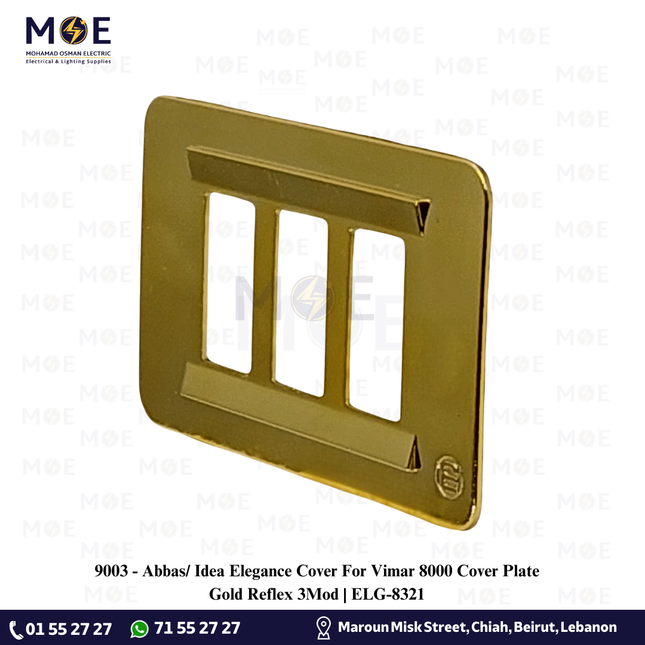 Abbas/ Idea Elegance Cover For Vimar 8000 Cover Plate Gold Reflex 3Mod | Elg-8321