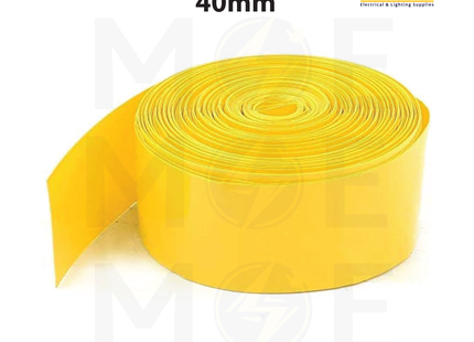 SEC Heat Shrink Tube Yellow 125 degree 600V 40mm | DRS-40 | عازل حرارة للكابلات والبطاريات اصفر