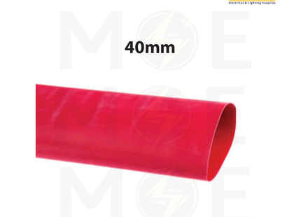 SEC Heat Shrink Tube Red 125 degree 600V 40mm | DRS-40 | عازل حرارة للكابلات والبطاريات احمر