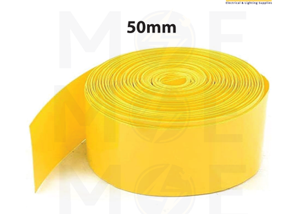 SEC Heat Shrink Tube Yellow 125 degree 600V 50mm | DRS-50 | عازل حرارة للكابلات والبطاريات اصفر