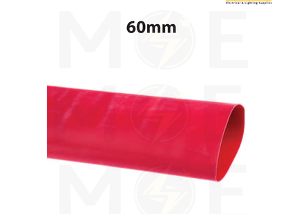 SEC Heat Shrink Tube Red 125 degree 600V 60mm | DRS-60 | عازل حرارة للكابلات والبطاريات احمر