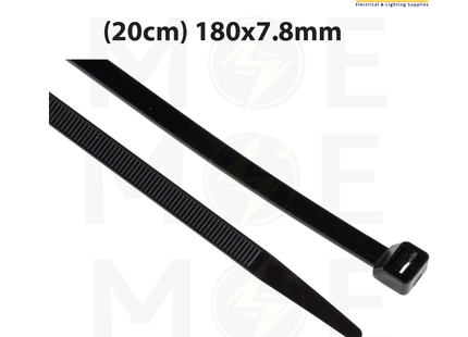 ELEMATIC Cable Tie Black ( 20cm ) 180x7.8mm | 35323 | رباط بلاستيك عريض اسود