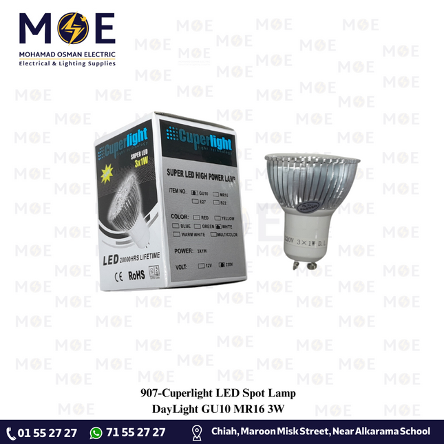 Cuperlight LED Spot Lamp DayLight GU10 MR16 3W