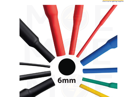 Heat Shrink Tube Black 125 degree 600V 6mm | 10283 | عازل حرارة للكابلات والبطاريات اسود