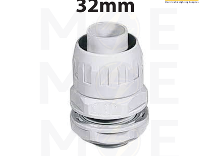 Elettrocanali IP65 Cable Gland / Box Joint for flexible conduit Gray GX32 32mm | GX32 | برس اتوب للفلكسيبل رمادي
