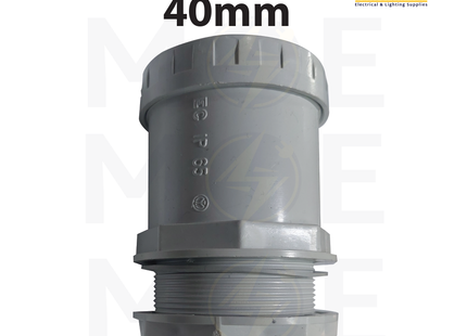 Elettrocanali IP66 Cable Gland / Box joint for PVC Pipe / tube / Rigid Conduit Gray 40mm | BS40 | برس اتوب للتيب رمادي