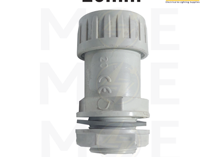 Elettrocanali IP66 Cable Gland / Box joint for PVC Pipe / tube / Rigid Conduit Gray 20mm | BS20 | برس اتوب للتيب رمادي