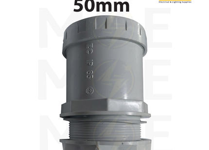 Elettrocanali IP66 Cable Gland / Box joint for PVC Pipe / tube / Rigid Conduit Gray 50mm | BS50 | برس اتوب للتيب رمادي