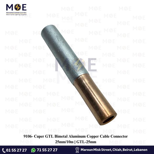 Cuper GTL Bimetal Aluminum Copper Cable Connector 25mm/10m | GTL-25mm