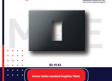 Legrand Arteor Italian standard Square Cover Plate Graphite 1module | 011575222 | بلاك غرافيت