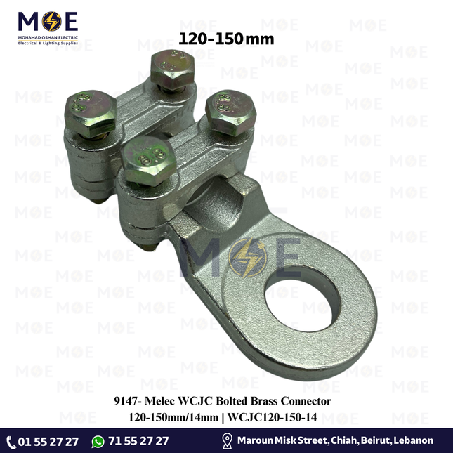 Melec WCJC Bolted Brass Connector 120-150mm/14mm | WCJC120-150-14Melec WCJC Bolted Brass Connector 120-150mm/14mm | WCJC120-150-14