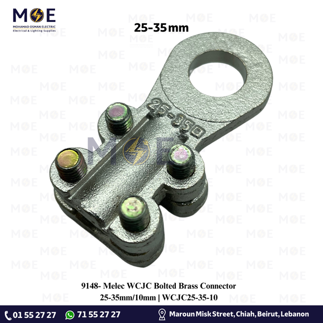 Melec WCJC Bolted Brass Connector 25-35mm/10mm | WCJC25-35-10