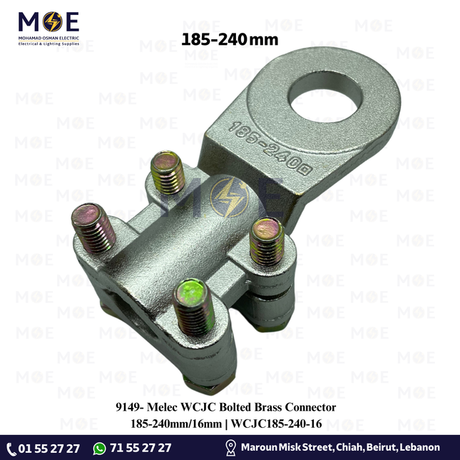 Melec WCJC Bolted Brass Connector 185-240mm/16mm | WCJC185-240-16