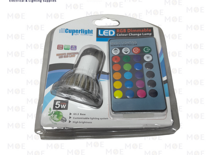 Cuperlight LED Spot Lamp Dimmable RGB with Remote Control GU5.3 MR16 5W | لمبة سبوت ليد ملون مع ريموت كونترول