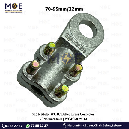 Melec WCJC Bolted Brass Connector 70-95mm/12mm | WCJC70-95-12