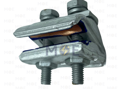 CAPG Two Bolts Bimetal Aluminum Copper Parallel Groove Cable Connector CU10-95mm/ALU25-150mm | CAPG10-95/25-150/2 | كوس شوكة المنيوم نحاس