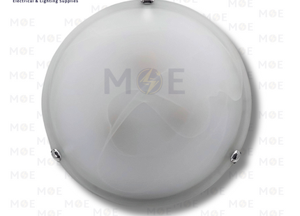 Murano Ceiling Light / Downlight Glass Round White 3xE27 40cm | غلوب سقف/ بلافونيه زجاج مورانو مدور ابيض ملاقط حديد
