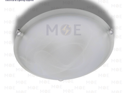 Murano Ceiling Light / Downlight Glass Round White 3xE27 40cm | غلوب سقف/ بلافونيه زجاج مورانو مدور ابيض ملاقط حديد