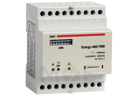Vemer Three-Phase Energy Meter KwH 230V AC 50/60Hz 4module | Energy-400 PWR-VN964300 | عداد كيلو وات ثلاثة فاز
