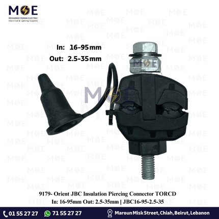 Orient JBC Insulation Piercing Connector TORCD In: 16-95mm Out: 2.5-35mm | JBC16-95-2.5-35 | كونكتور تورسدي