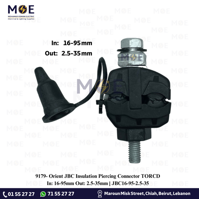 Orient JBC Insulation Piercing Connector TORCD In: 16-95mm Out: 2.5-35mm | JBC16-95-2.5-35