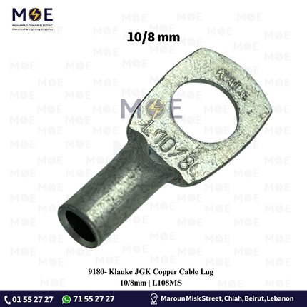 Klauke JGK Copper Cable Lug 10/8mm | L108MS