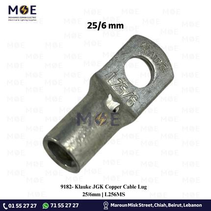 Klauke JGK Copper Cable Lug 25/6mm | L256MS