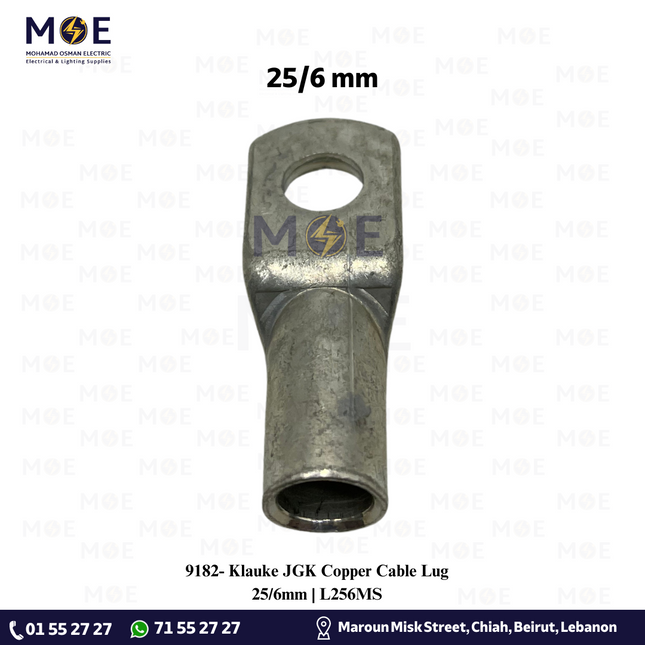 Klauke JGK Copper Cable Lug 25/6mm | L256MS