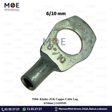 Klauke JGK Copper Cable Lug 6/10mm | L610MS