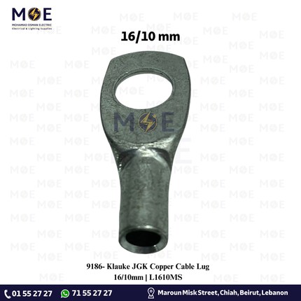 Klauke JGK Copper Cable Lug 16/10mm | L1610MS