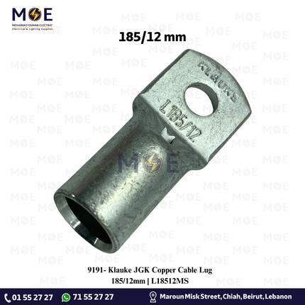 Klauke JGK Copper Cable Lug 185/12mm | L18512MS