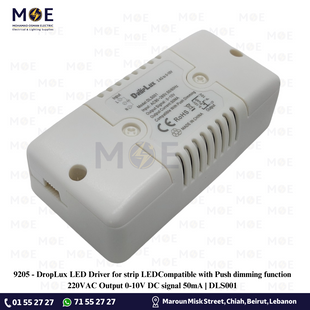 DropLux LED Driver for strip LED Compatible with Push dimming function 220VAC Output 0-10V DC signal 50mA | DLS001 | ترانس ليد لحبل الليد ستريب ليد