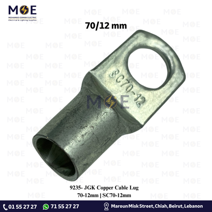 JGK Copper Cable Lug 70-12mm | SC70-12mm