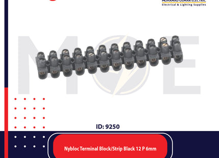 Legrand Nybloc Terminal Block / Strip Black 12 Poles 6mm | 034213 | جنكسيون اسود
