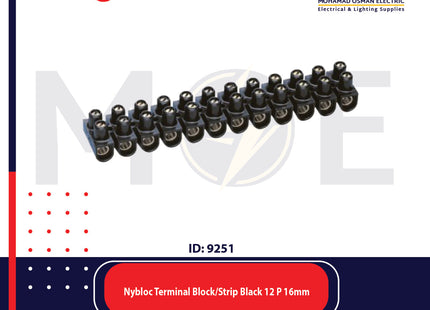 Legrand Nybloc Terminal Block / Strip Black 12 Poles 16mm | 034217 | جنكسيون اسود