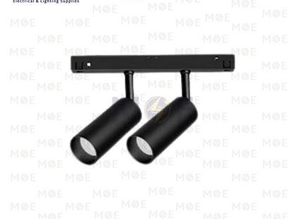 Lotus LED Magnetic Track Double Spot light Black Coolwhite ?6.5x13.5cm 2x15W (30W) | miniLED08 | سبوت ليد مجوز سكة مغناتيك اسود كول وايت