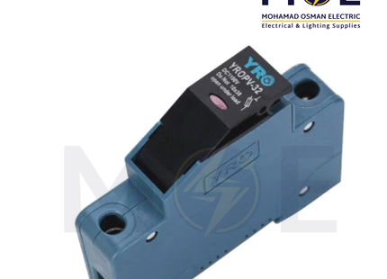 YRO Din Fuse Holder With Indicator 10x38mm 32A 1000VDC 1P 1module | PV-32B with Light | دجنتور بيت فيوز مع ضو - حامل فيوز على سكة دين - قاعدة فيوز