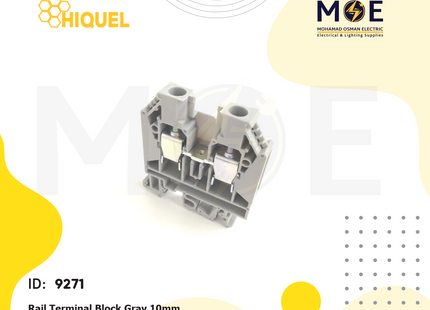 Hiquel Rail Terminal Block Gray 10mm | JUK-10N-10mm-Gr | جنكسيون سكة رمادي