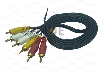 RCA Cable | 3x RCA Male Black 1.5mt | وصلة فيديو