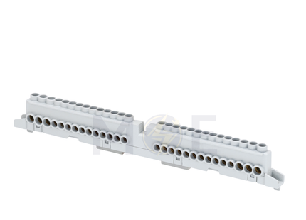 Gewiss Multi Hole Terminal Block 28 Holes 2x(3x16+11x10) Gray | 40412B | بارنتر